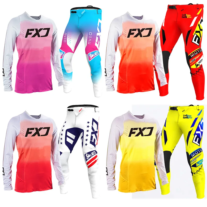

motocross pant and jersey Child Pink Girl red green Off-road motocross gear set Enduro cross adult yellow white woman blue 2026