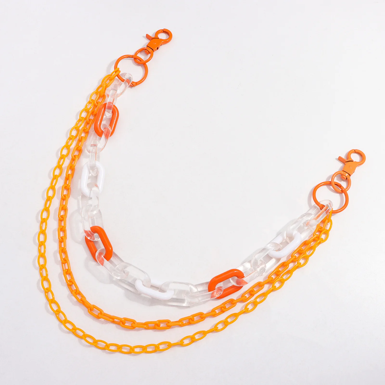 Punk Waist Chain Belt Orange Trousers Chain for Women Jeans Belt Chain for Pants Cool Resin Rock Chain Hiphop Summer Jewelry