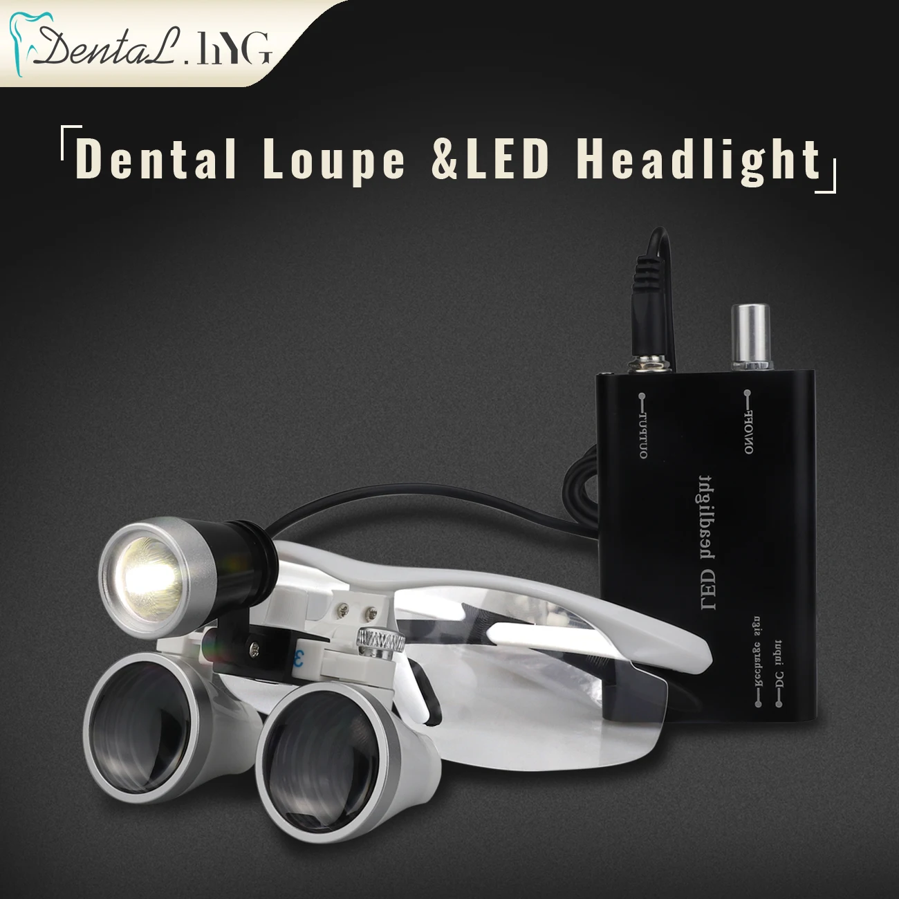 Dental Loupes Magnifier Lab Medical Magnification Binocular 2.5/3.5x 420 Headlight Headlamp 5W With Metal Box