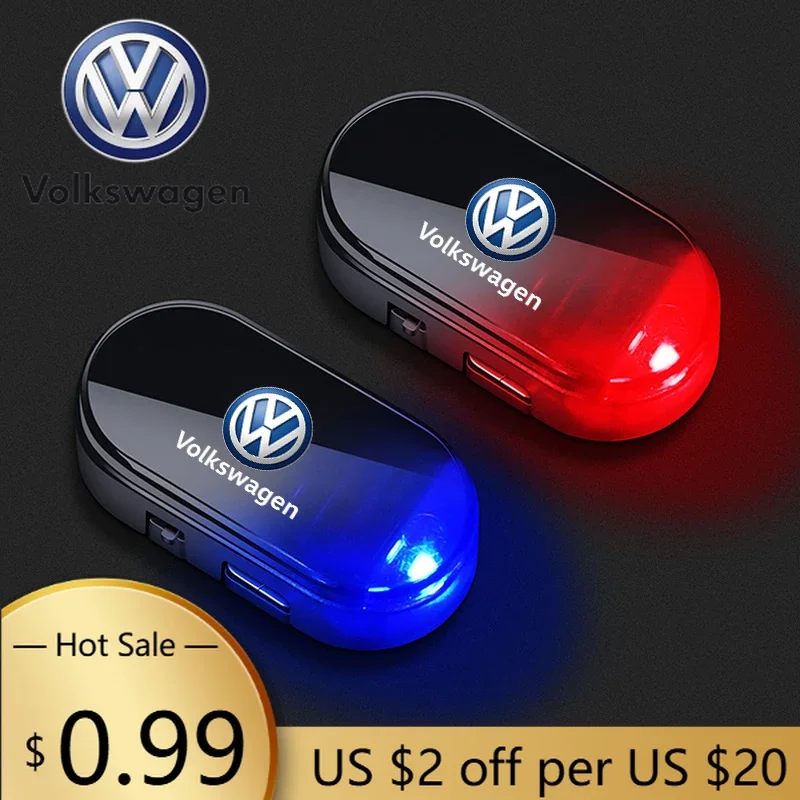 

For VOLKSWAGEN VW Solar wireless alarm light Car Accessories for Volkswagen Tiguan Vw Gti Touran Golf Polo Passat B5 B6 B7 T4 T5