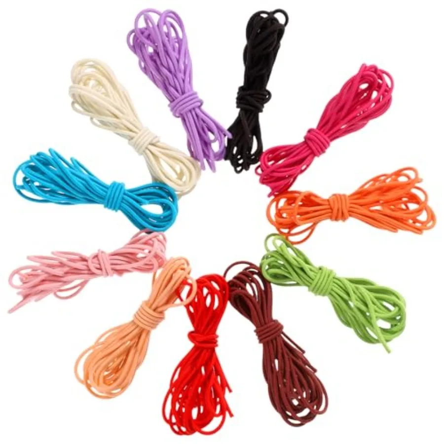33 Yards Elastic Cord for Journal, 2mm Rubber Band Bracelet String 15 Colors 6.6ft/pcs Stretch Rope for Journal Beading Jewelry