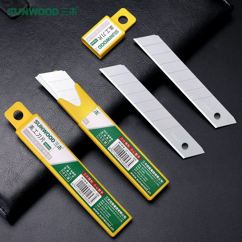 Sunwood  Large Utility Knife Blades Narrow Paper Cutter Blades 100 by 18mm 10 Pack Box 91053