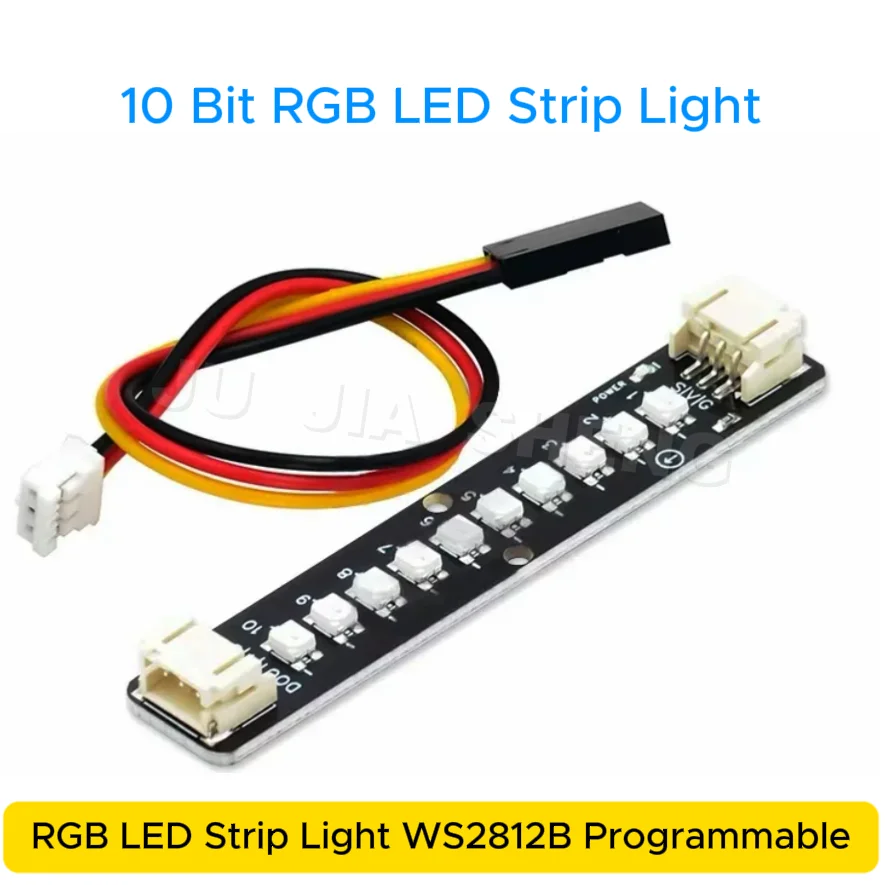 WS2812B 10-Bit RGB LED Strip Light, Programmable 5V Color-Changing RGB LED Strip, Compatible with Arduino Kit ESP32