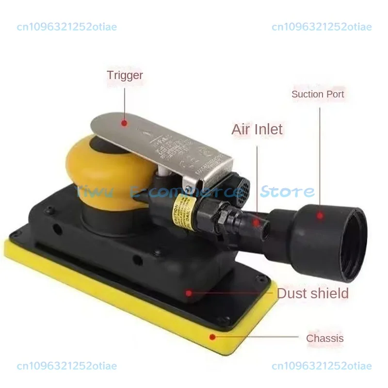 70mm * 198mm rectangular pneumatic sandpaper  automotive putty polishing machine, dust removal and dry grinding machine