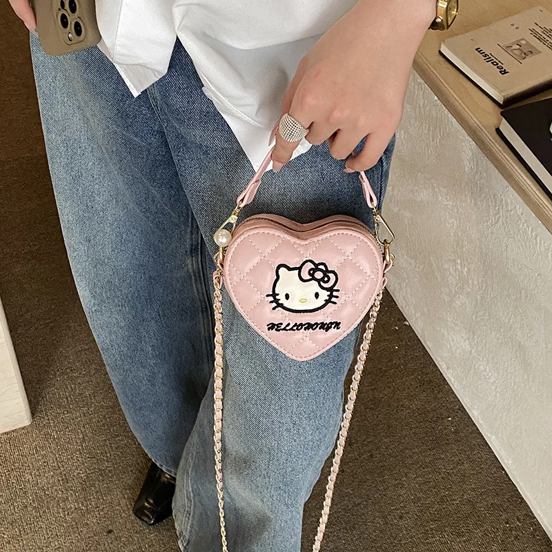 

Sanrio New Fashionable Versatile Mouth Red Envelope Women's Light Luxury Cute Cartoon Hello Kitty Handheld Diagonal Cross Bag