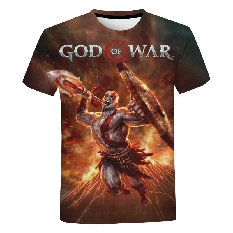 God of War Game 3D All‑Over Print T‑Shirt Epic Warrior Motif Summer Comfort Breathable Soft Daily Street Short Sleeve Tops