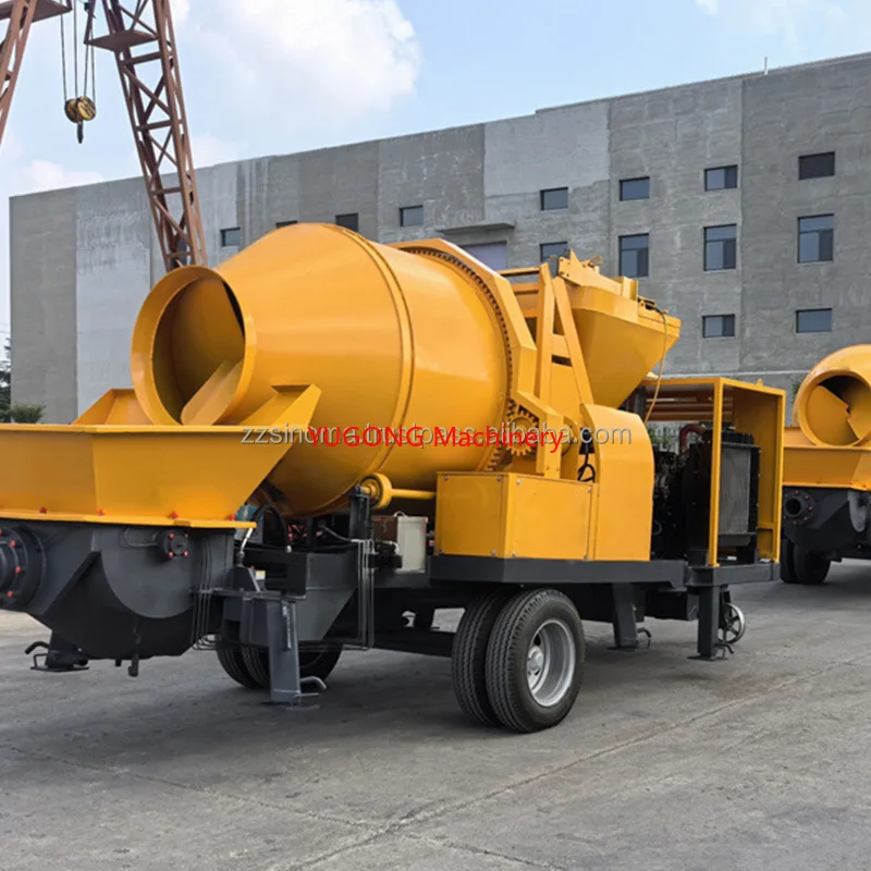 Diesel-Powered 30m3/h Mobile Self Loading Concrete Mixer With Pump And Motor