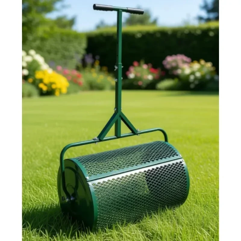 Lawn Topsoil Compost Spreader, Garden Wire Mesh Manure Spreader, Push-pull Design