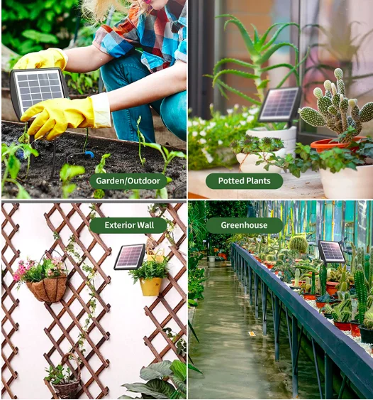 Solar Automatic Drip Irrigation Kit for Plant Watering System Solar Powered Safe and Energy-Saving Connect to 10 Droppers