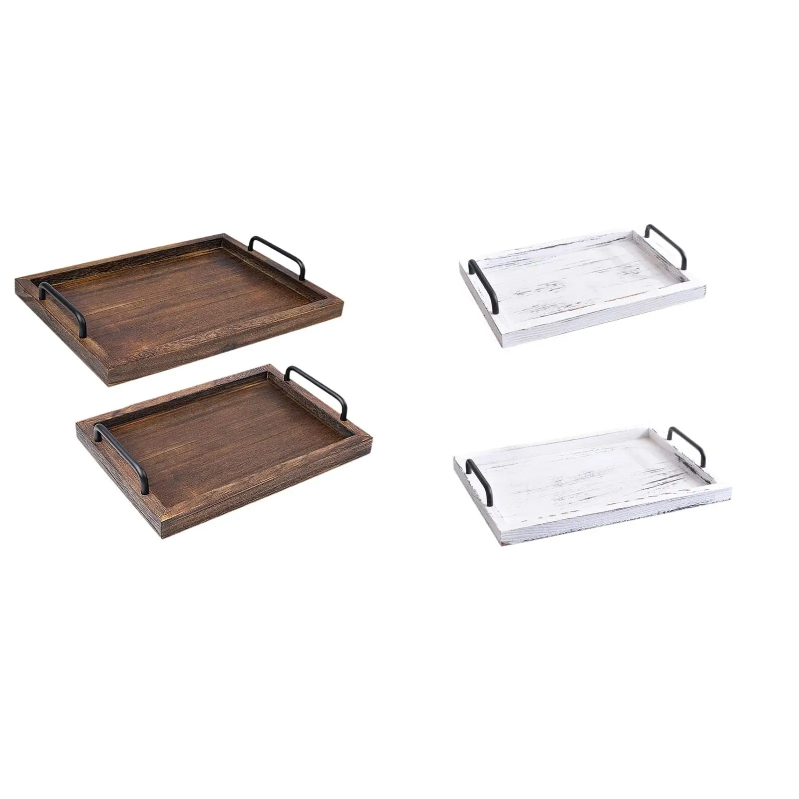 2Pcs Rustic Serving Trays Table Centerpieces Decor Portable Farmhouse Decor