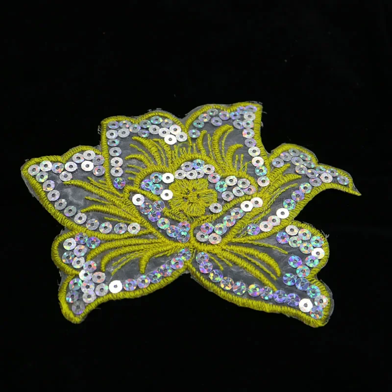 1pc Fashion iron on sequins flowers patches for clothing embroidery ironing appliques parche DIY handmade clothes accessories