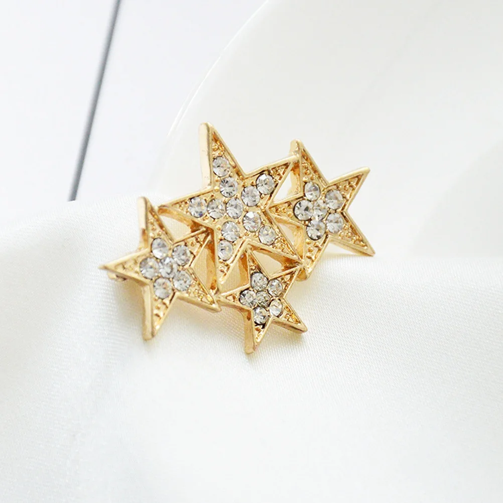 

Star Brooch Pin Rhinestone Alloy Lapel Jewelry Gift For Women Shiny Fashion Accessory Wedding Party Decor