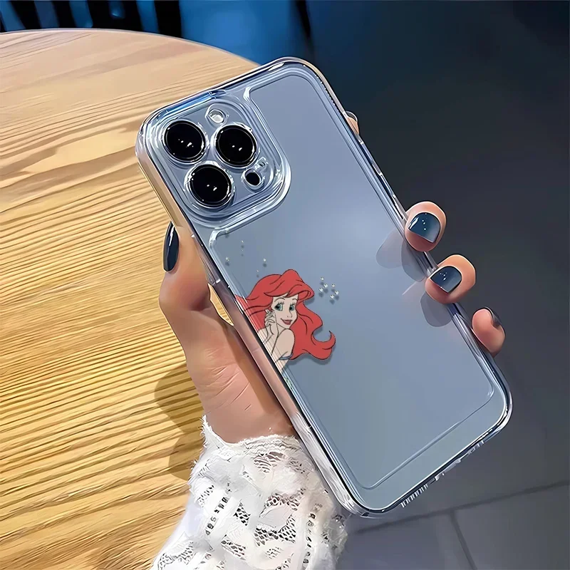 Disney Princess The Little Mermaid Phone Case For iPhone 15 14 13 12 11 Pro Max 7 8 Plus XR XS MAX Y2K Girl Anti Fall Back Cover