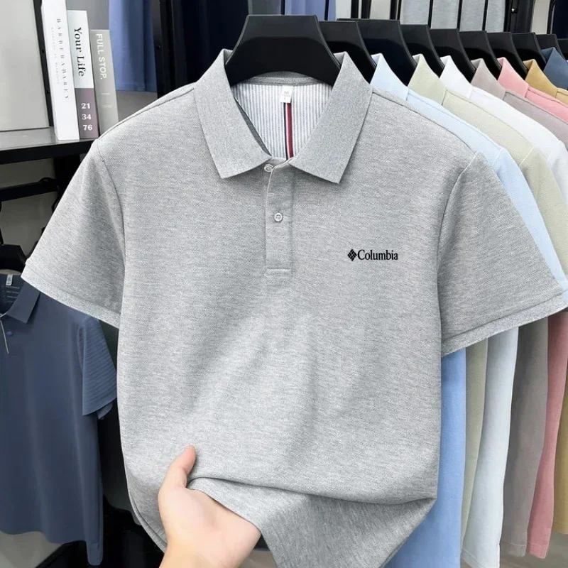 100% reine Baumwolle 2026 High-End Marken Herren Kurzarm-Poloshirt Sommer Mode Luxus Logo Besticktes Golf-Oberteil Lässiges T-Shirt – Detail 14
