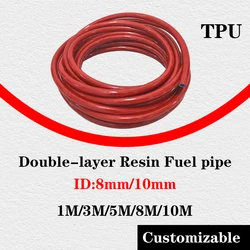 1M-10M Red/Blue Core Double-layer TPU Fuel Pipe Resin Wire-clamping Oil-resistant Tubing Oil Pipeline Diesel Pipe ID 8mm/10mm