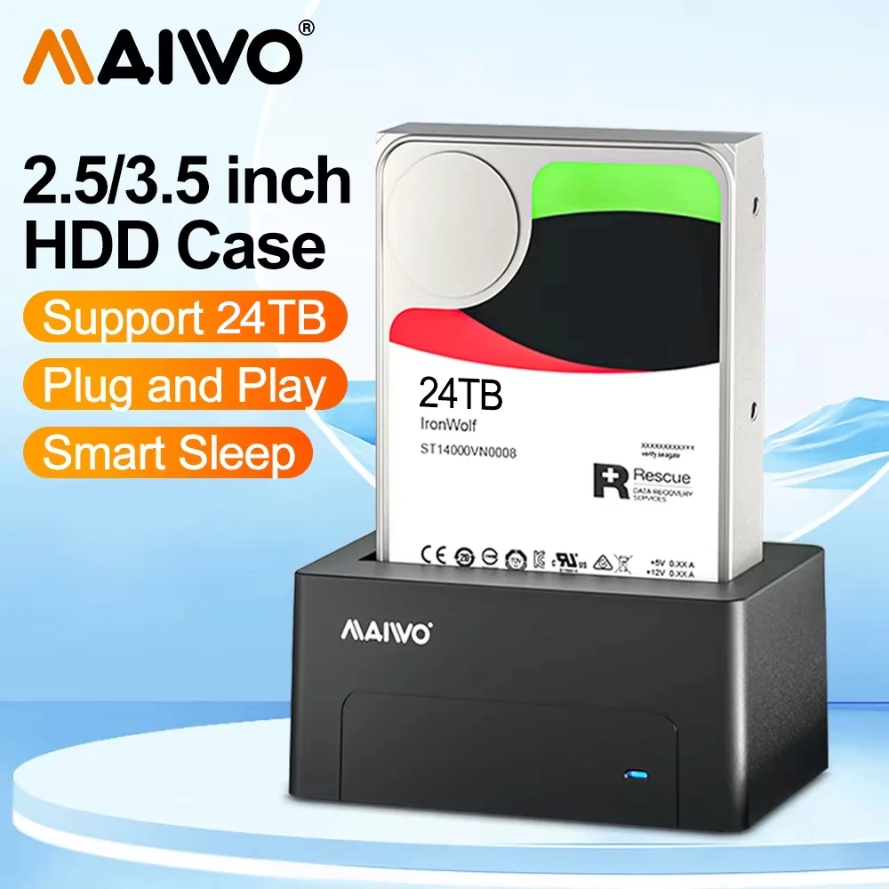 

MAIWO USB 3.0 to SATA External Hard Drive Docking Station Enclosure Adapter for 2.5 3.5 Inch HDD SSD SATA 5Gbps Support UASP