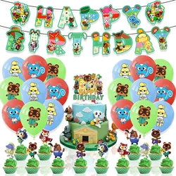 Cartoon Animal Crossing Theme DIY Balloons Party Supplies Birthday Banner Latex Balloon Decoration Cake Supplies Kid Girl gift