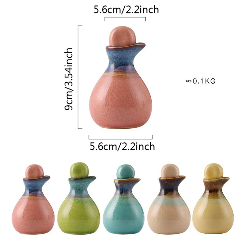 Ceramic Fragrance Essential Oil Bottle Aromatherapy Empty Storage Container 60ml