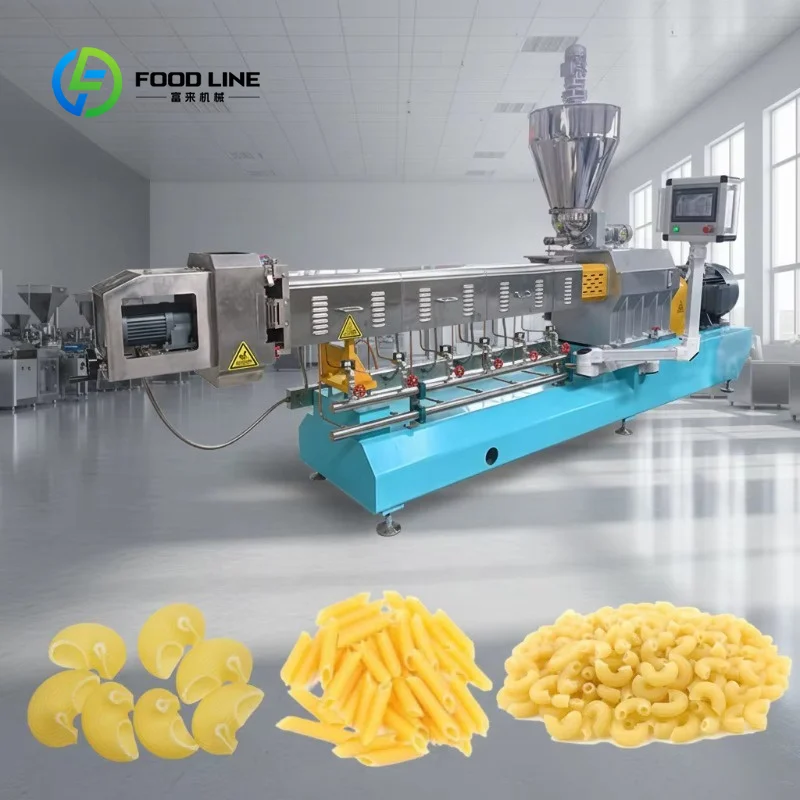 Custom Industrial Automatic Macaroni Pasta Making Machine, Full Electric Production Line for Commercial Plant Use