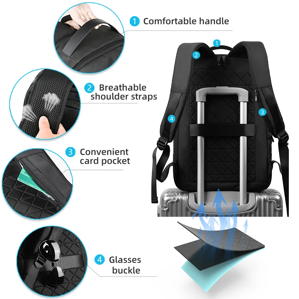 Heroic Knight Backpack Men's Expandable Laptop Backpack 15.6 Inch Waterproof Rucksack Travel Backpack Women Man Office College