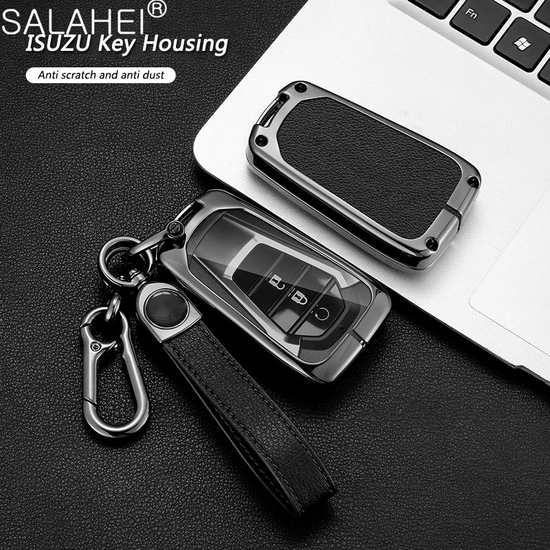 

Leather Car Key Case Cover Shell Holder For Isuzu New MU-X X Series DMAX D-Max X-Terrain Pickup Truck 2020 2021 2022 Accessories