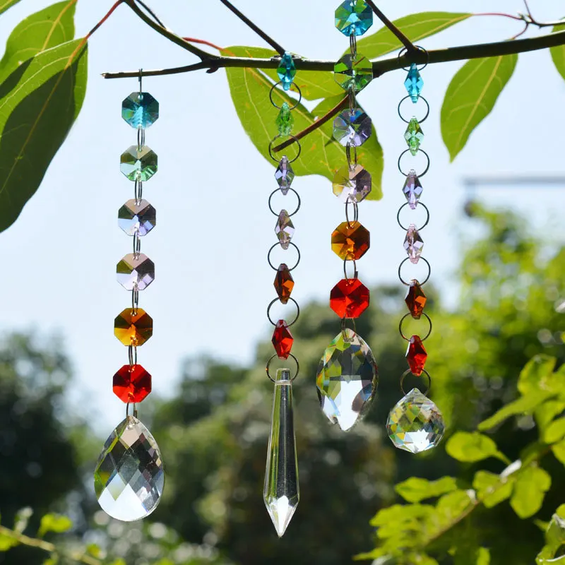 Crystal Sun Catchers Chandelier Crystals Ball Prism Pendant Rainbow Maker Hanging Chakra Cascade Suncatcher Home Garden decor