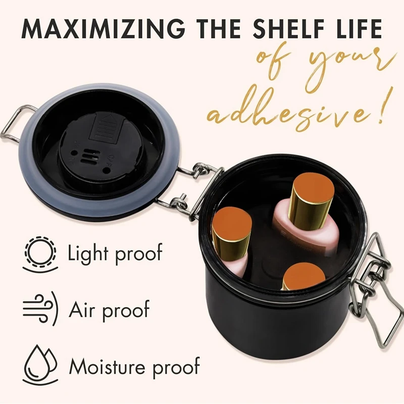 File storage in Stock New Arrivals False Lash Glue Storage Tank with Thermometer Adhesive Carbon Sealed