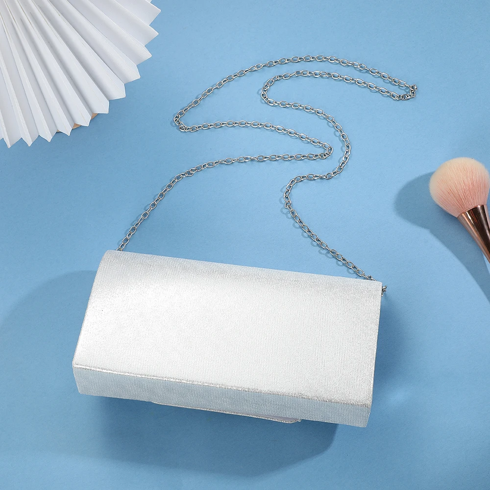 European and American Style Water Diamond Dinner Bag Sweet Bow Versatile Wedding Bride Clutch Bag Single-shoulder Chain Bag