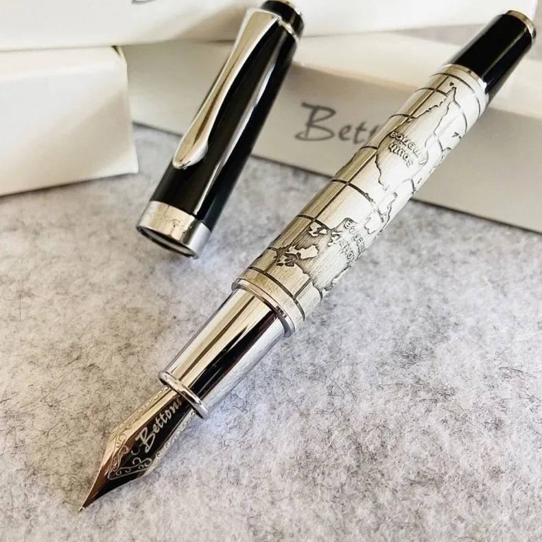 New Sale Benovel Fountain Pen High-grade Gold/Silver Blade F/M/Bent Nib Calligraphy Pen Luxury Stationery Office School Writing