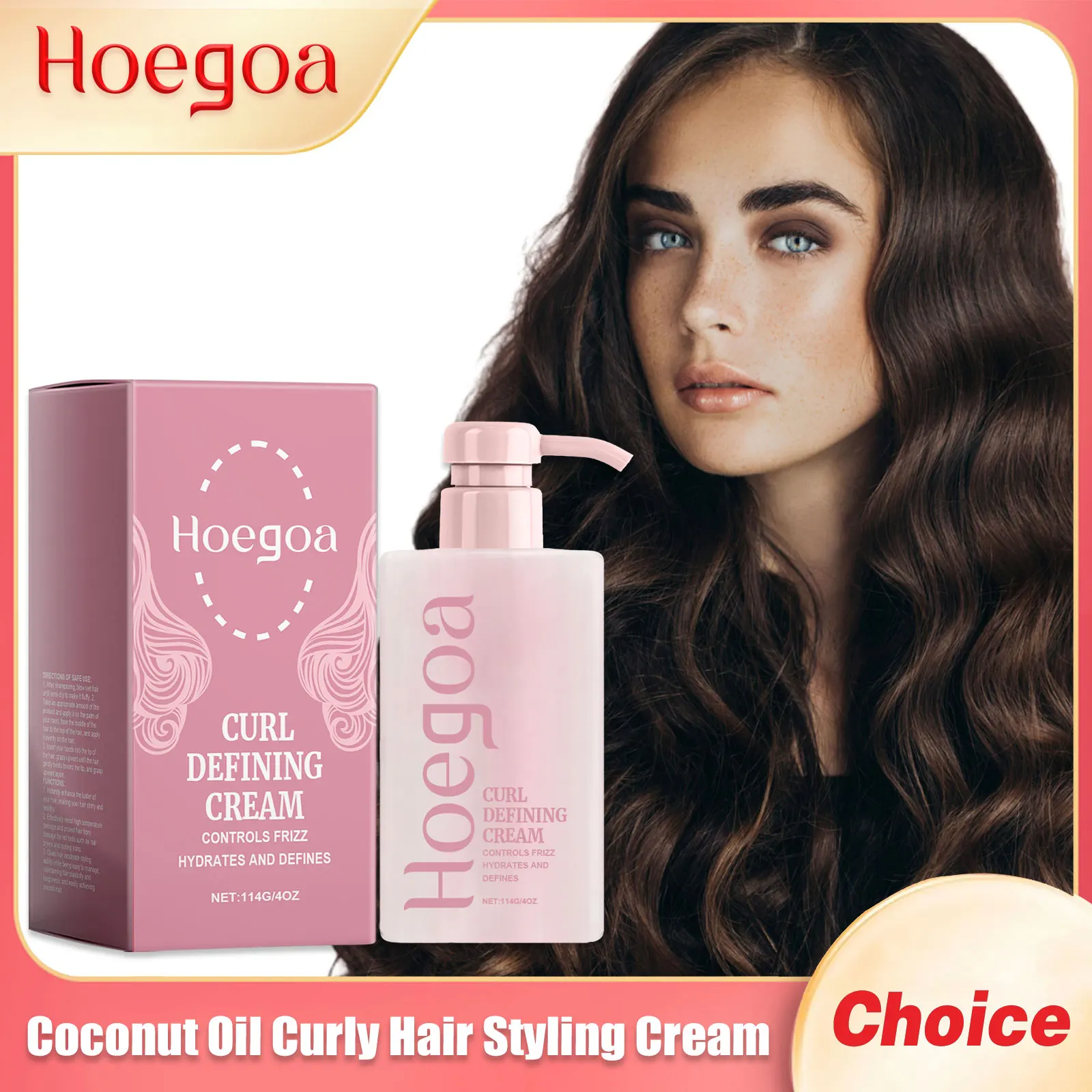 Coconut Oil Curly Hair Styling Cream Non Greasy Reducing Frizz Edge Control Keep Smoothing Repair Dry Women Wig Hair Care Pomade