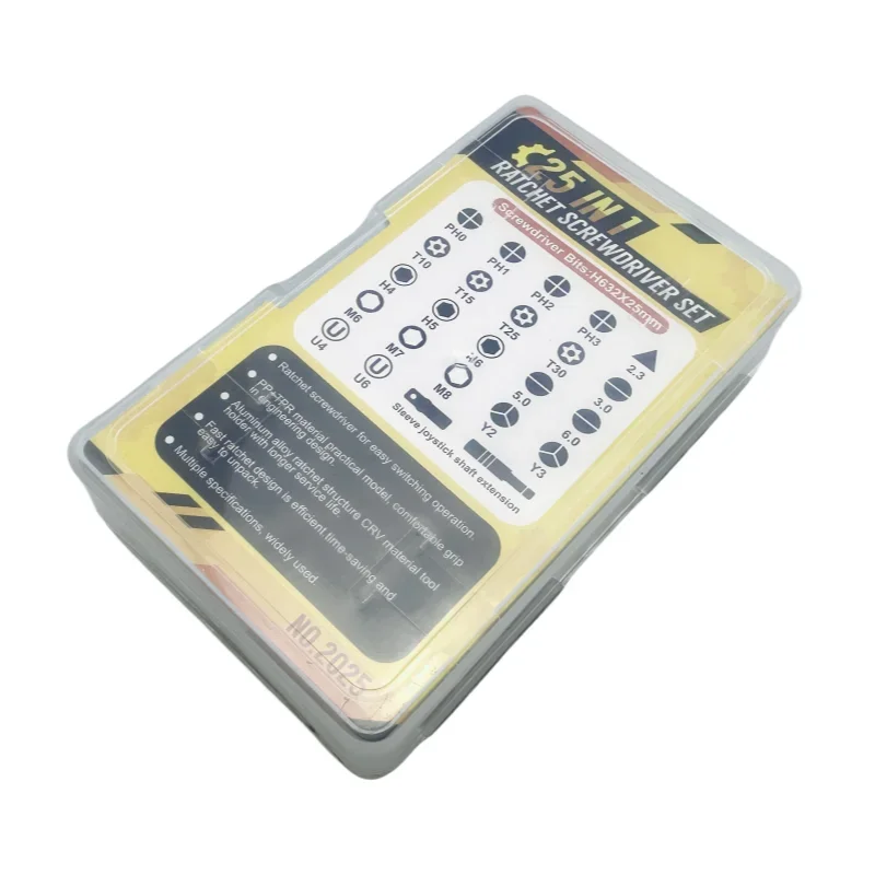 

25 IN1 Professional 1/4'' Ratchet Screwdriver Bit Set Household Multi-functional Hardware Tools Repair Spanner