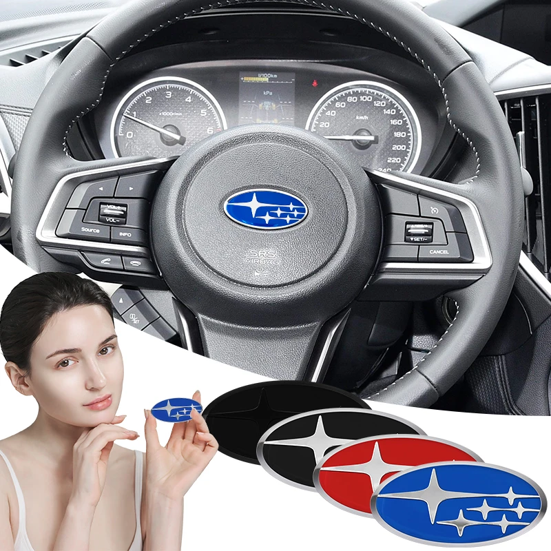 

1pcs ABS Car Styling Steering Wheel Center Emblem Badge Sticker For Subaru Forester SG5 SH SJ Impreza XV Legacy Outback WRX STI