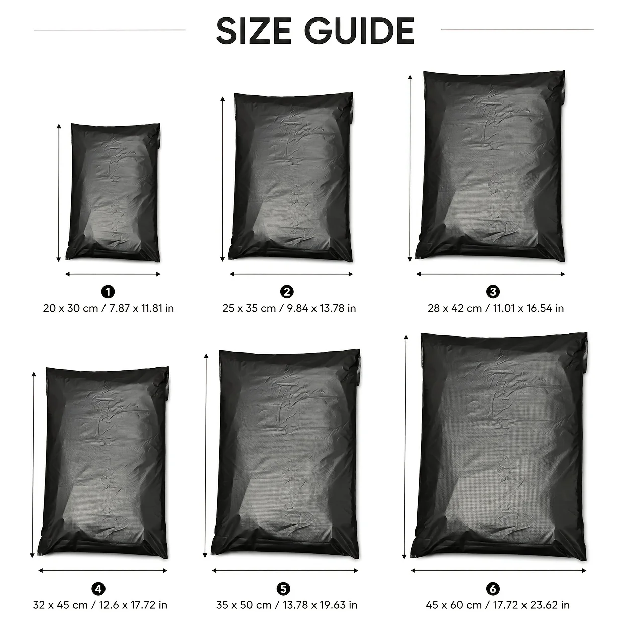 70Pcs Black Thickened PE Self-Adhesive Mailing Bags, Multi Sizes Available, Opaque Waterproof Shipping Envelopes for Clothes, Sh view 6