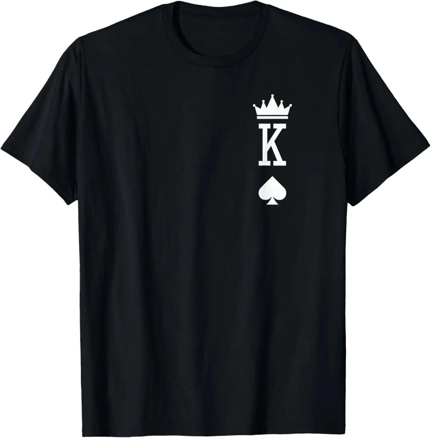 King of Spade Playing Card Vintage Crown Mens T-Shirt