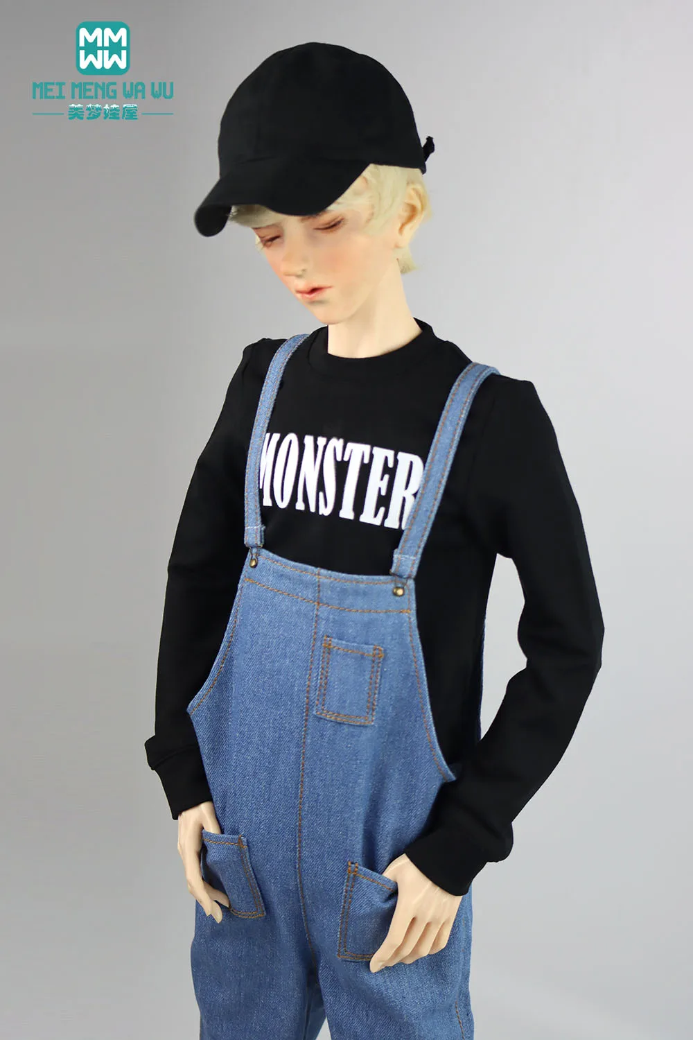 BJD Chú Búp Bê Quần Áo Phù Hợp Với Thời Trang Tất Cả Các Trận Đấu Áo Jeans T-Shirt Trùm Đầu Cardigan