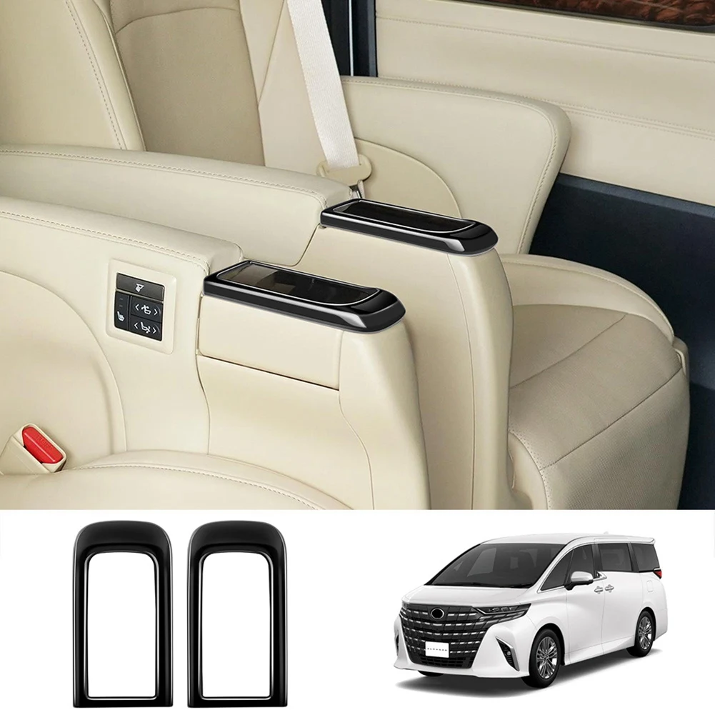 

M53K_For ToyotaMiddle Row Seats Water Cup Holder Trim,Bright Black