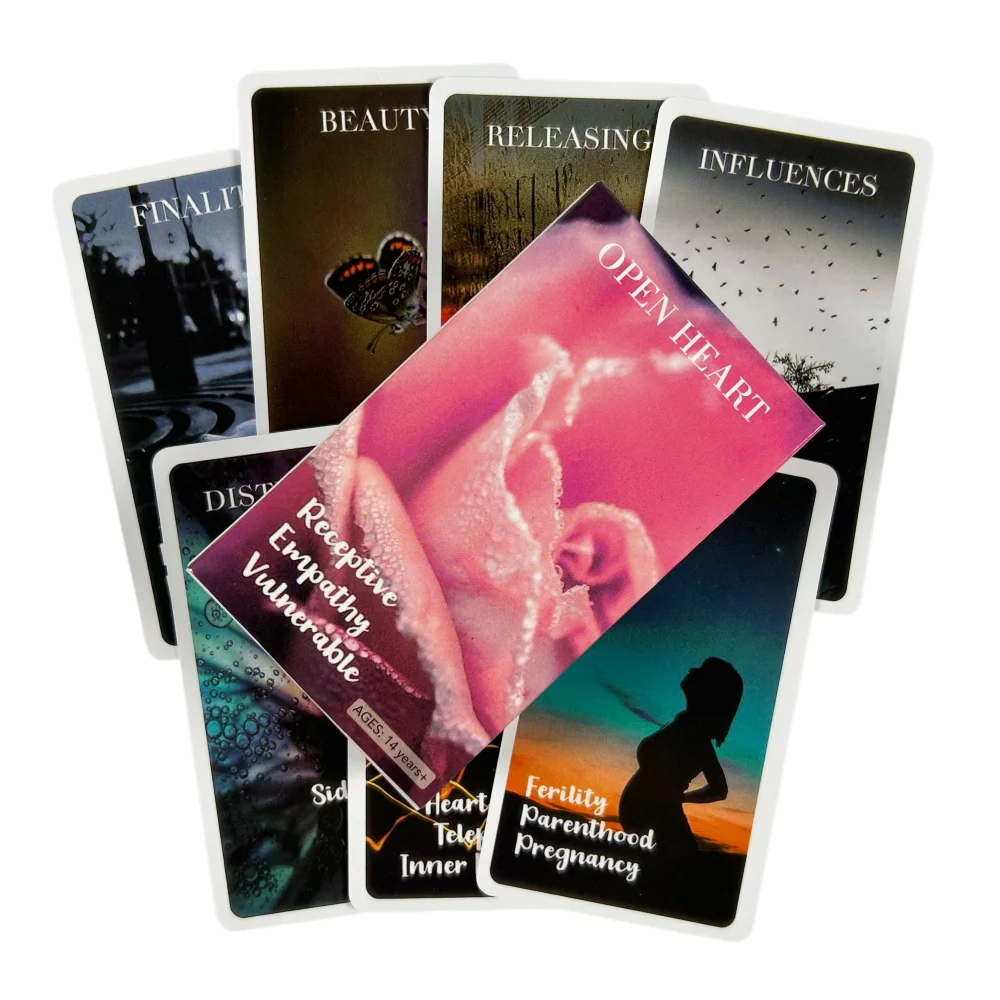 Hearts Hidden Secrets Tarot Cards Deck 10.3*6cm Situations Cards Glossy Twin Oracle Flame Deck Feelings Messages Deck