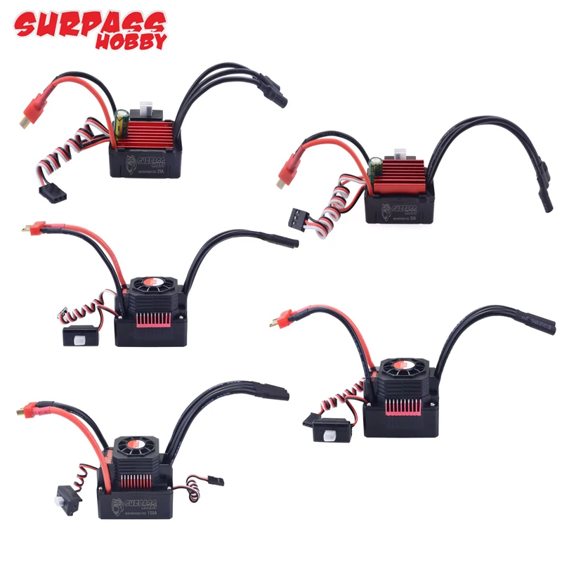 SURPASS HOBBY KK 25A 35A 45A 60A 80A 120A 150A 2-6S Brushless ESC T-plug for 1/8 1/10 1/12 1/14 1/16 RC