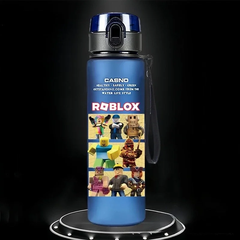 560 مللي لعبة Roblox أنيمي طالب الأطفال الكرتون عادية الرياضة كوب ماء أكواب بلاستيكية بلوري طالب الضروريات اليومية الهدايا