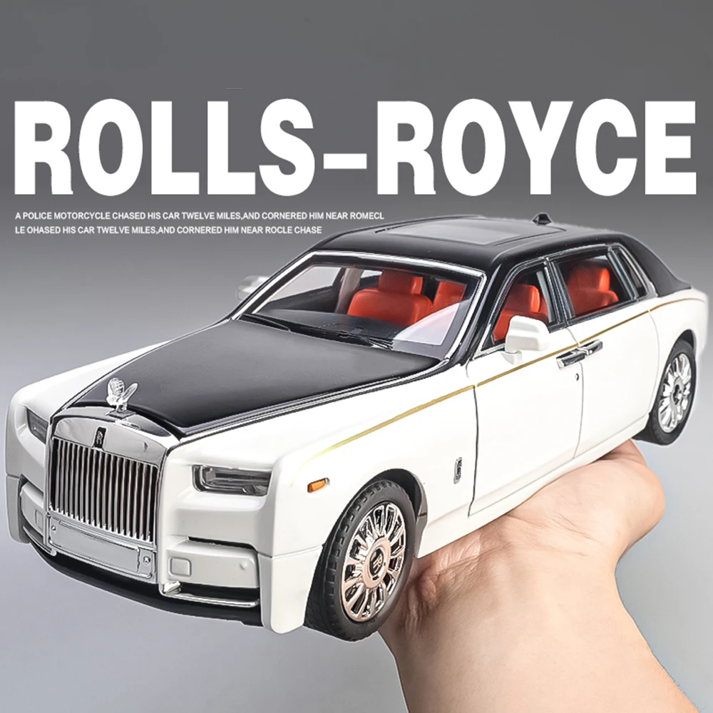 1:18 롤스로이스 팬텀 장난감 자동차 모델 합금 다이캐스트 혼다 어코드 자동차 소리와 빛 풀백 도어 오픈 장식 차량