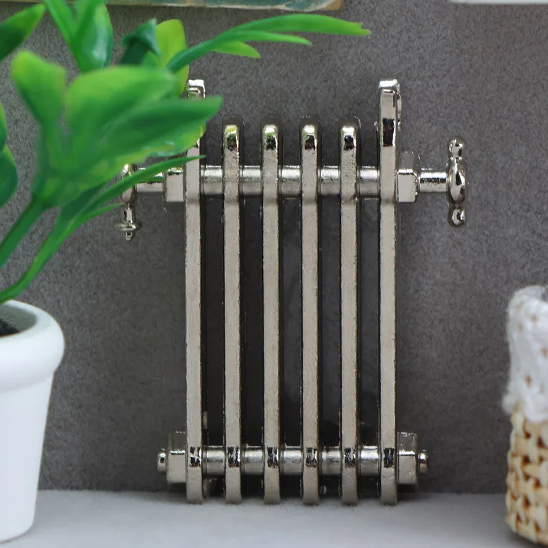 1:12 Dollhouse Radiator Model, Miniature Metal Heater for Room Scene, DIY Dollhouse Winter Decor Prop