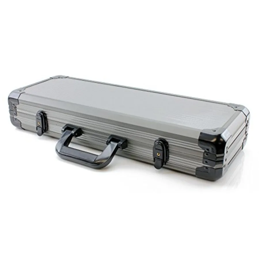 

500pc Deluxe Poker Chip Case in Gray Color - Reinforced Strong Sturdy Design Poker Chip Case