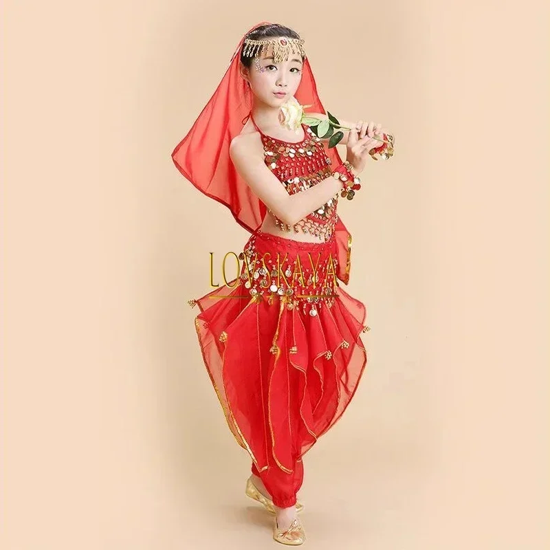 New Arrival Belly Dance Costume for Kids Professional Indian Dance Clothing Set  for Competition