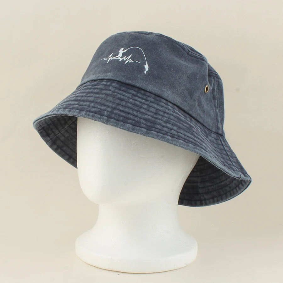 2026 New Fisherman Hat Vintage Denim Bucket Hats Outdoor Men Fishing Washed Cotton Panama Hat Fashion Hip Hop Gorros Bob Hat 6