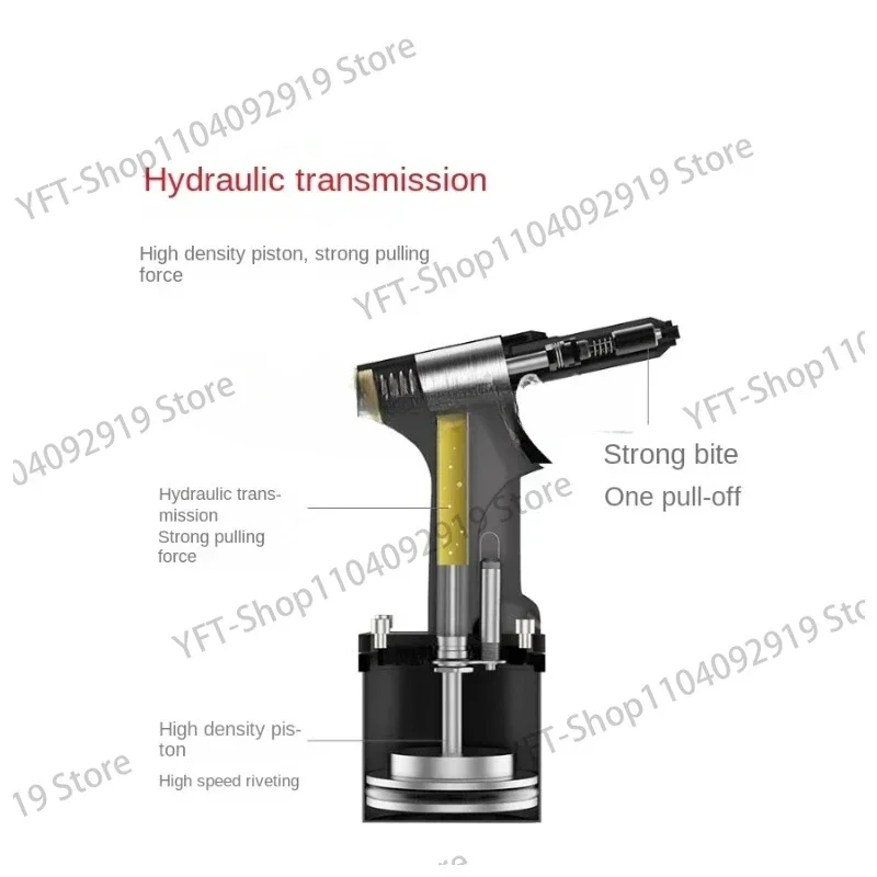 Pneumatic Riveting Gun Aluminum Core Stainless Steel Nail Industrial Grade Self-Priming Automatic Riveting Rivet Table