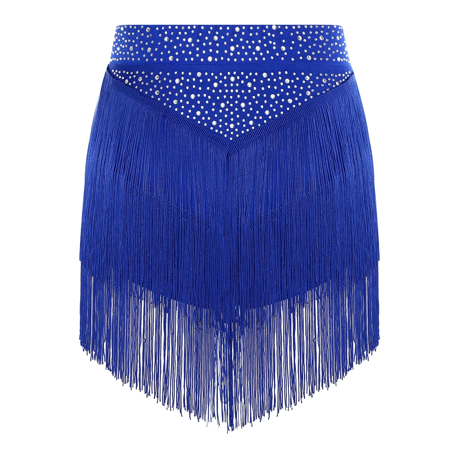 المرأة اللاتينية الرقص مهدب تنانير التانغو رومبا سامبا أداء زي تشاتشا Dancewear حزام مطاط الطبقات شرابات تنورة