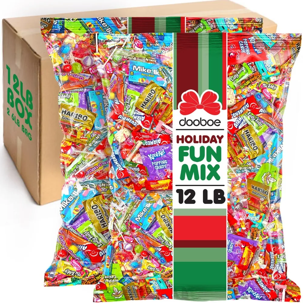 Holiday BULK Candy - 12 Pounds - Huge Parade Candy Assortment - Bulk Candy Individually Wrapped For Schools, Offices