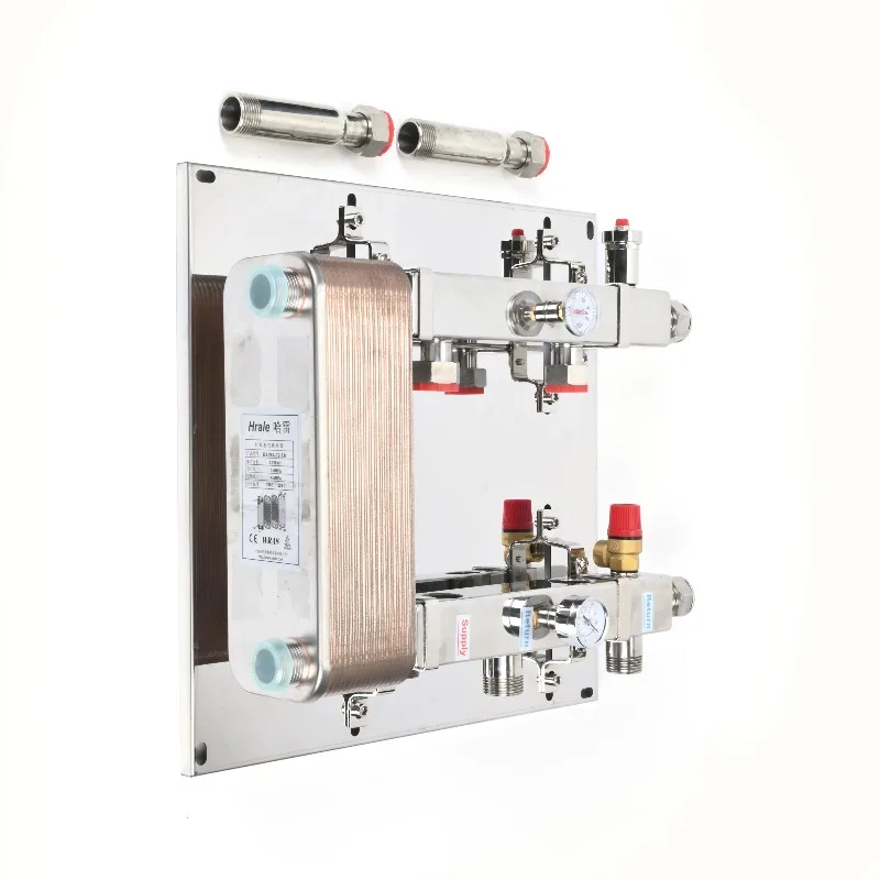 Stainless Steel Manifold Kit with Temperature Gauge / Mixing Pump / Boiler Valve and Vent Valve