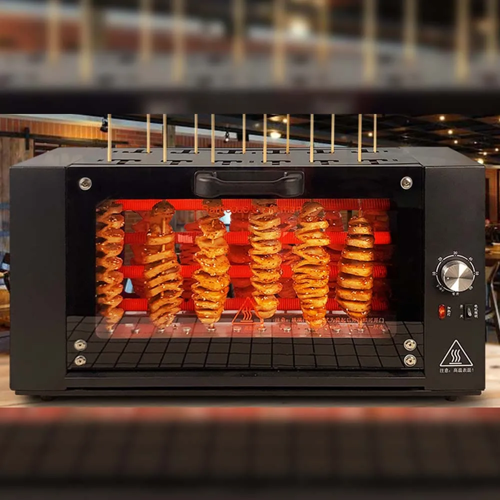 24 Strings Skewer Grilll Commercial Fully Automatic Rotary Skewer Machine Smokeless vertical Electric Grillage Oven