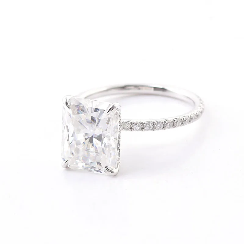 Provence 10k/14k/18k Moissanite Wedding Rings for Women Radiant Cut 3.5 CT D Color VVS1 Fine Jewelry With GRA Certificate